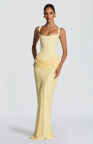 Square Neck Maxi Dress Structured Lyocell - Hadassha