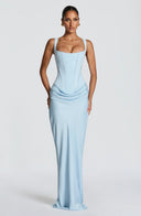 Square Neck Maxi Dress Structured Lyocell - Hadassha