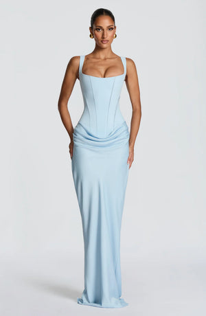 Square Neck Maxi Dress Structured Lyocell - Hadassha