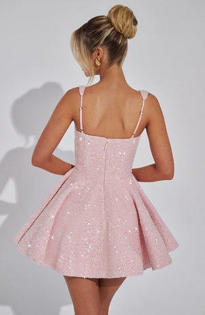 Square Neck Mini Dress Tie-Back – Blythe - Hadassha