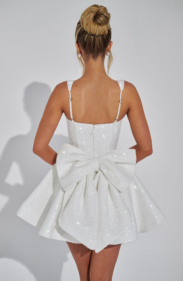 Square Neck Mini Dress Tie-Back – Blythe - Hadassha