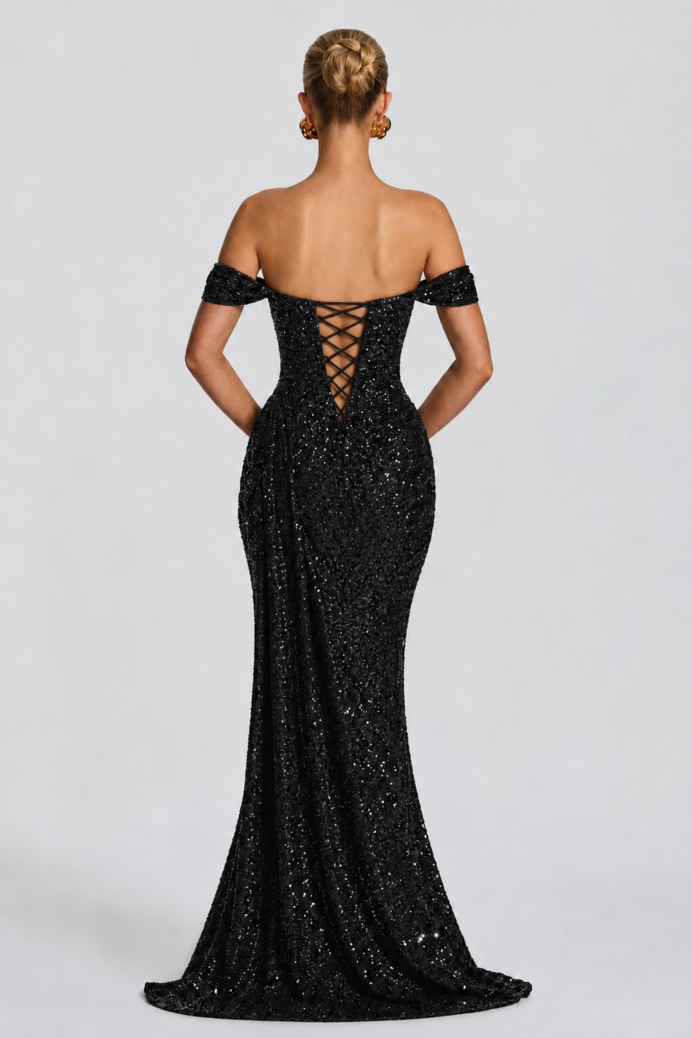 Strapless Bodycon Maxi Dress Sequin – Ondine - Hadassha