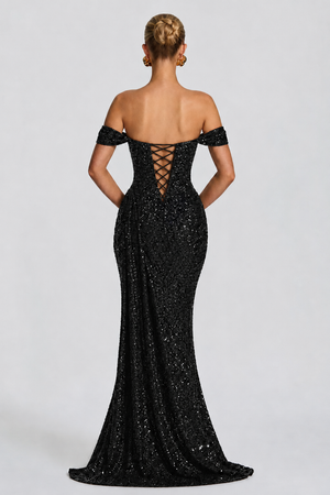Strapless Bodycon Maxi Dress Sequin – Ondine - Hadassha