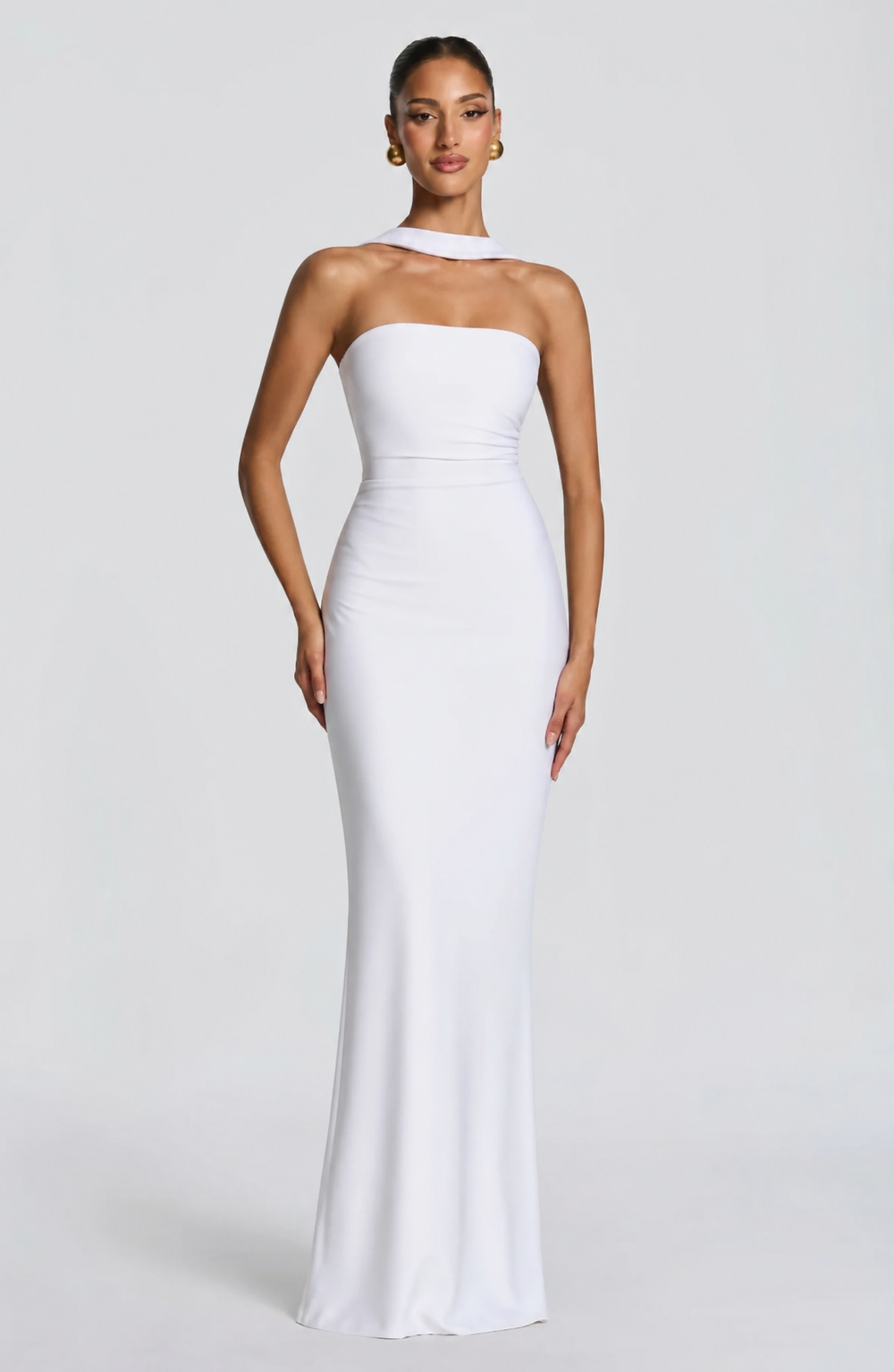 Strapless Bodycon Maxi Dress Side Slit – Brielle - Hadassha