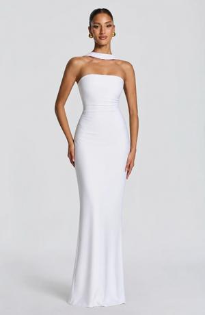 Strapless Bodycon Maxi Dress Side Slit – Brielle - Hadassha