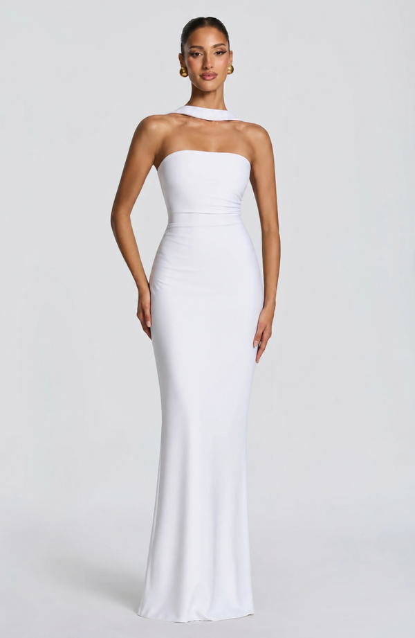 Strapless Bodycon Maxi Dress Side Slit – Brielle - Hadassha