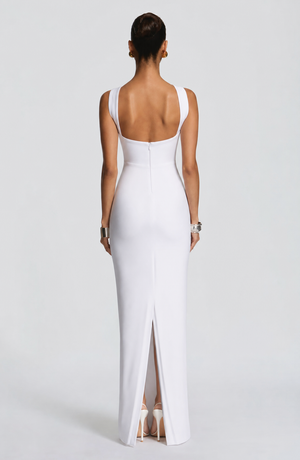 Strapless Bodycon Maxi Dress Side Slit – Brielle - Hadassha