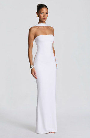 Strapless Bodycon Maxi Dress Side Slit – Brielle - Hadassha