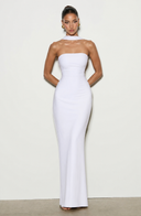 Strapless Bodycon Maxi Dress Side Slit – Brielle - Hadassha