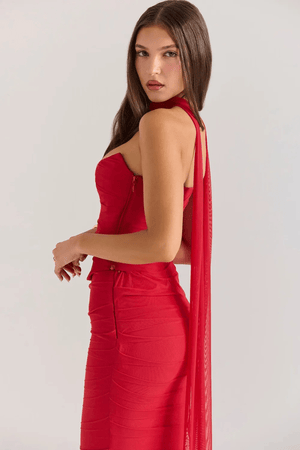 Strapless Corset Dress Sculpting Sheer Mesh – Freya - Hadassha