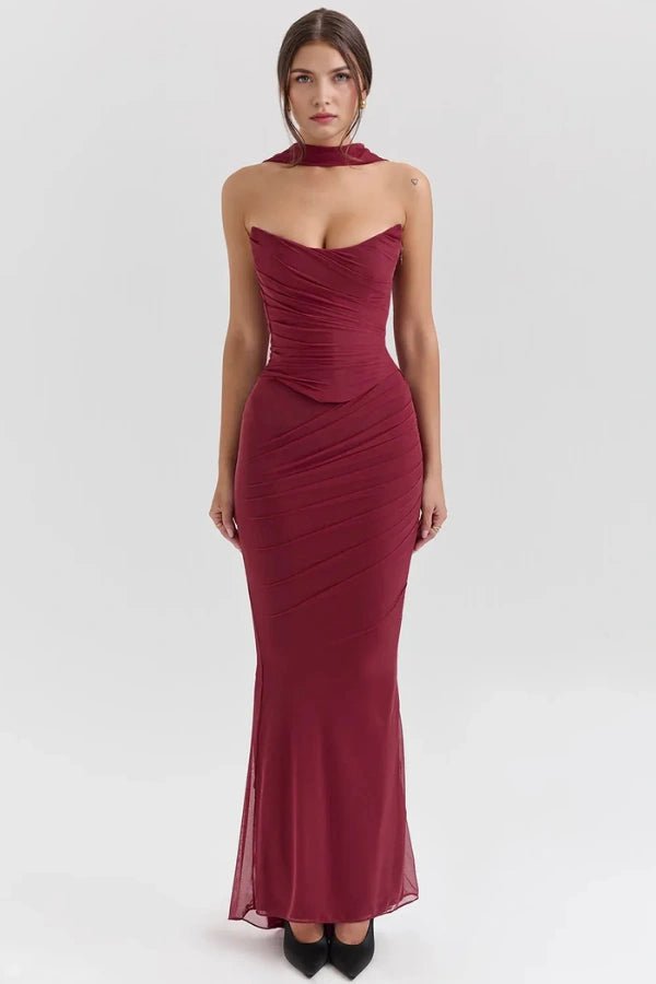 Strapless Corset Dress Sculpting Sheer Mesh – Freya - Hadassha