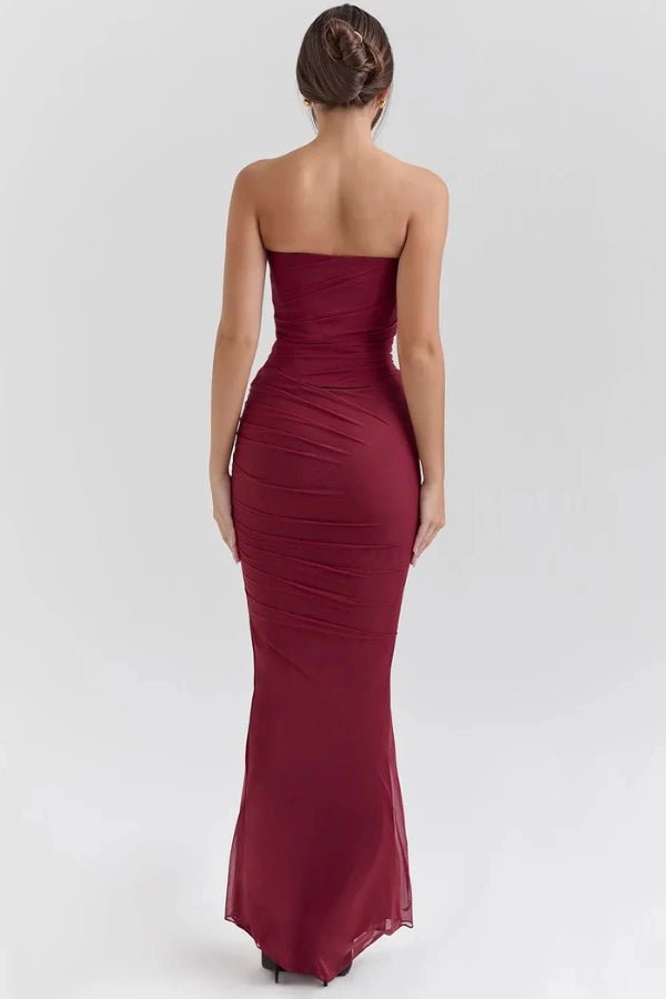Strapless Corset Dress Sculpting Sheer Mesh – Freya - Hadassha