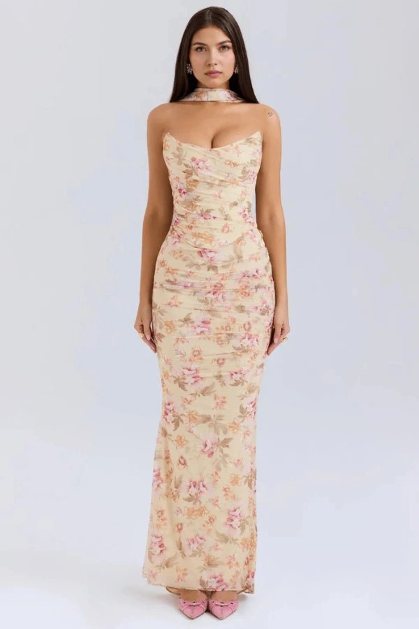Strapless Corset Dress Sculpting Sheer Mesh – Freya - Hadassha