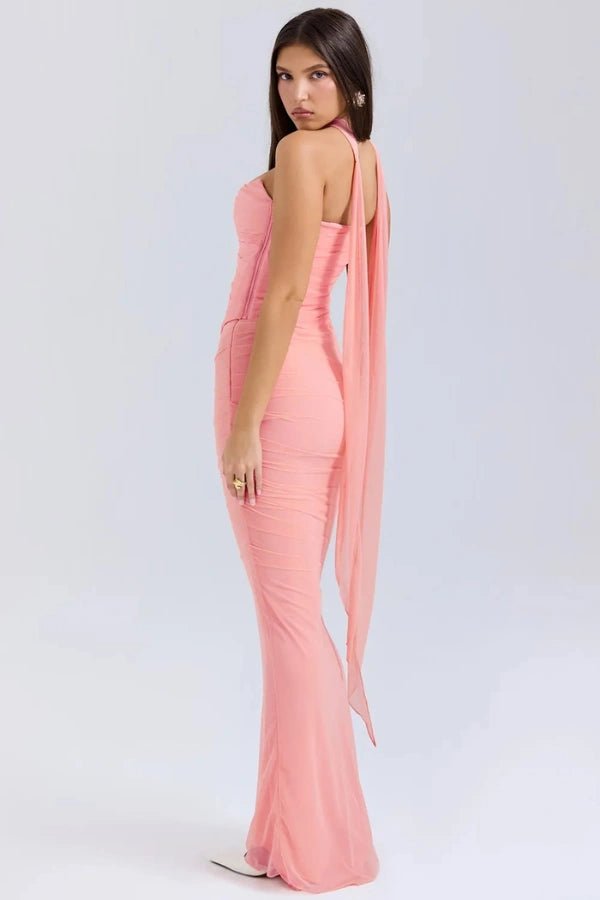 Strapless Corset Dress Sculpting Sheer Mesh – Freya - Hadassha