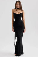 Strapless Corset Dress Sculpting Sheer Mesh – Freya - Hadassha
