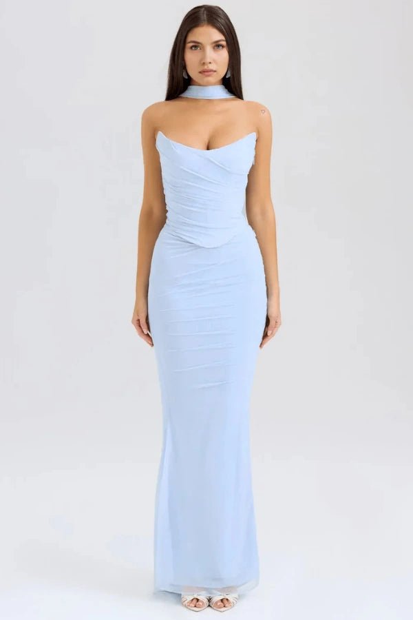 Strapless Corset Dress Sculpting Sheer Mesh – Freya - Hadassha