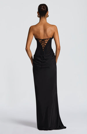 Strapless Cowl Neck Maxi Dress Cupro – Liora - Hadassha