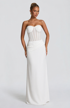 Strapless Mermaid Maxi Dress High Waist – Celeste - Hadassha
