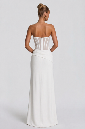 Strapless Mermaid Maxi Dress High Waist – Celeste - Hadassha