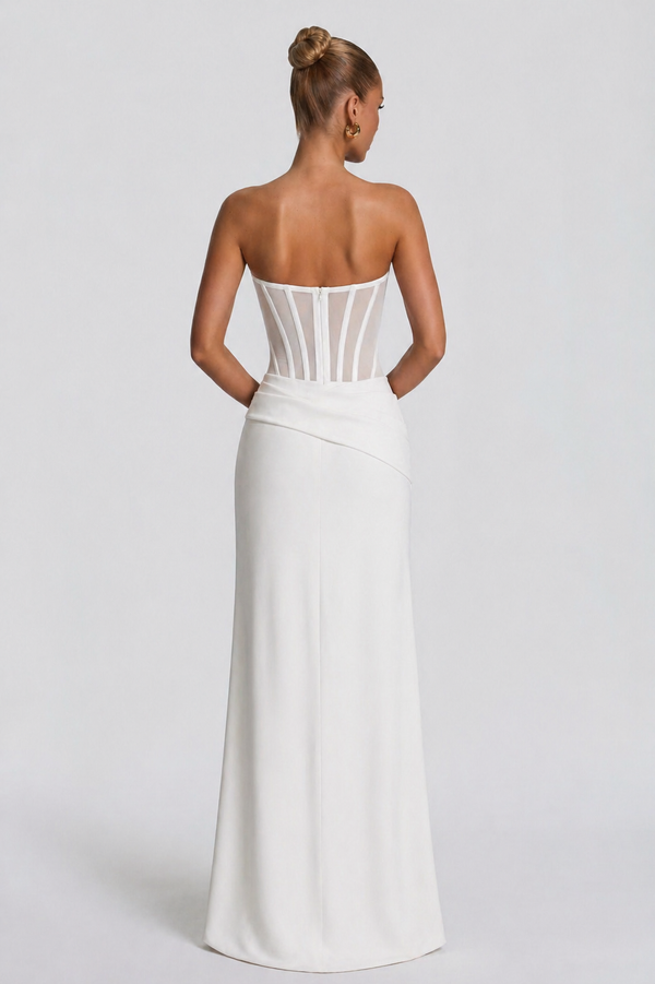 Strapless Mermaid Maxi Dress High Waist – Celeste - Hadassha
