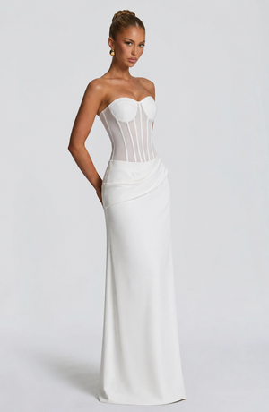 Strapless Mermaid Maxi Dress High Waist – Celeste - Hadassha