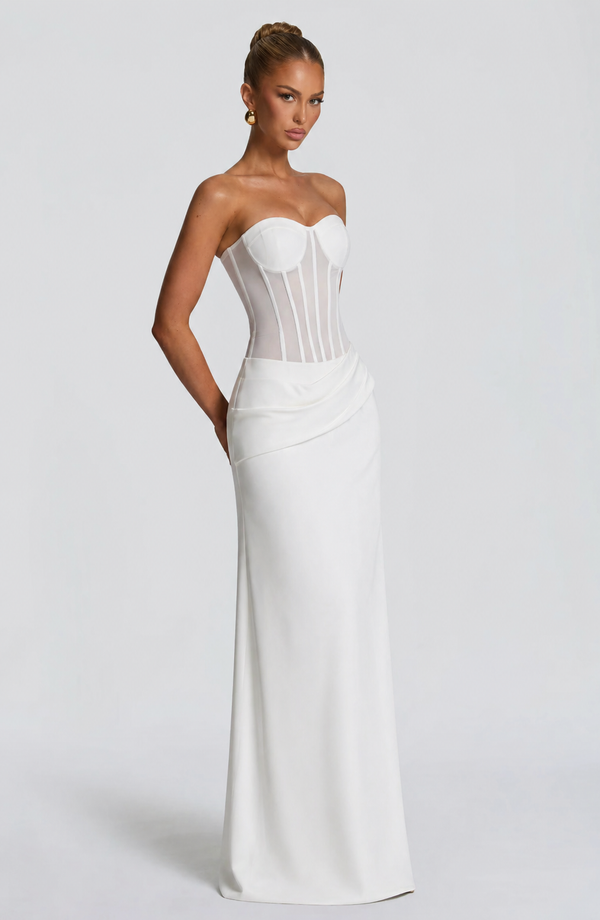Strapless Mermaid Maxi Dress High Waist – Celeste - Hadassha