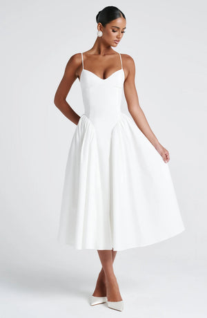 Sweetheart Midi Dress Lace-Up Back – Florence - Hadassha