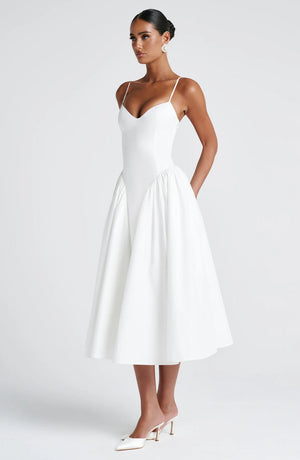 Sweetheart Midi Dress Lace-Up Back – Florence - Hadassha