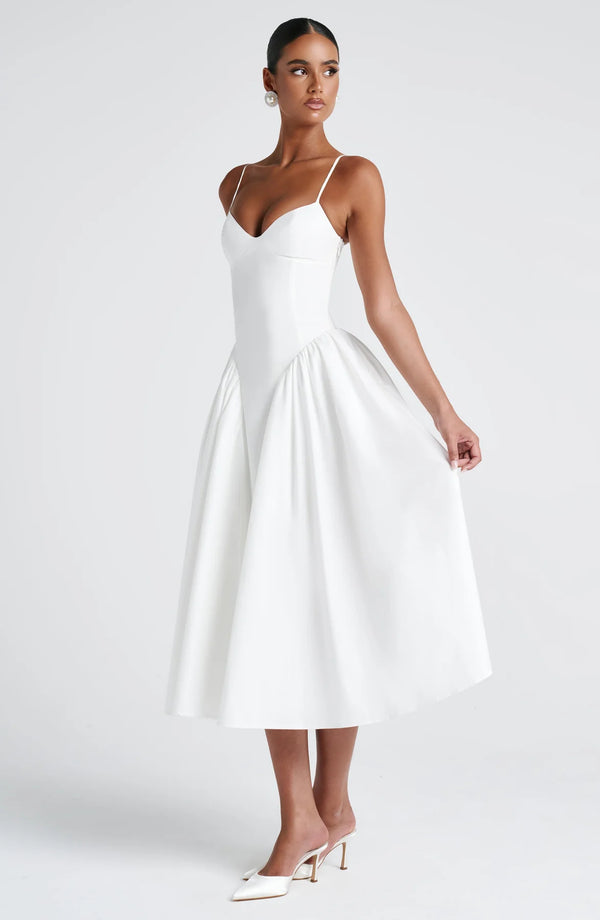 Sweetheart Midi Dress Lace-Up Back – Florence - Hadassha