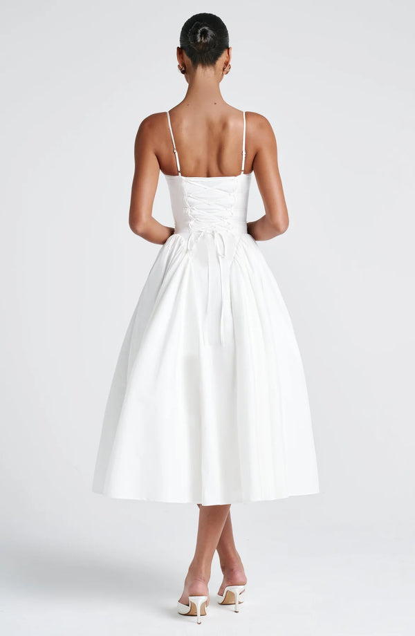 Sweetheart Midi Dress Lace-Up Back – Florence - Hadassha