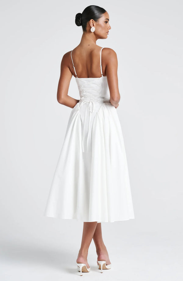 Sweetheart Midi Dress Lace-Up Back – Florence - Hadassha