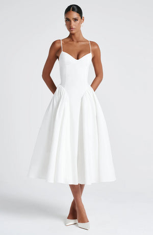 Sweetheart Midi Dress Lace-Up Back – Florence - Hadassha