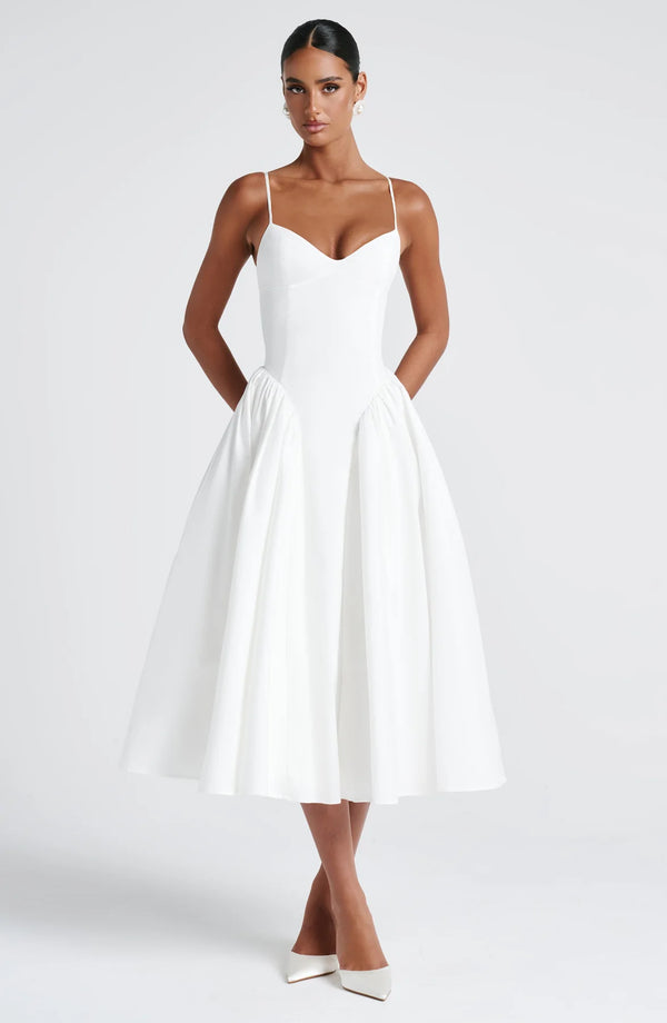 Sweetheart Midi Dress Lace-Up Back – Florence - Hadassha