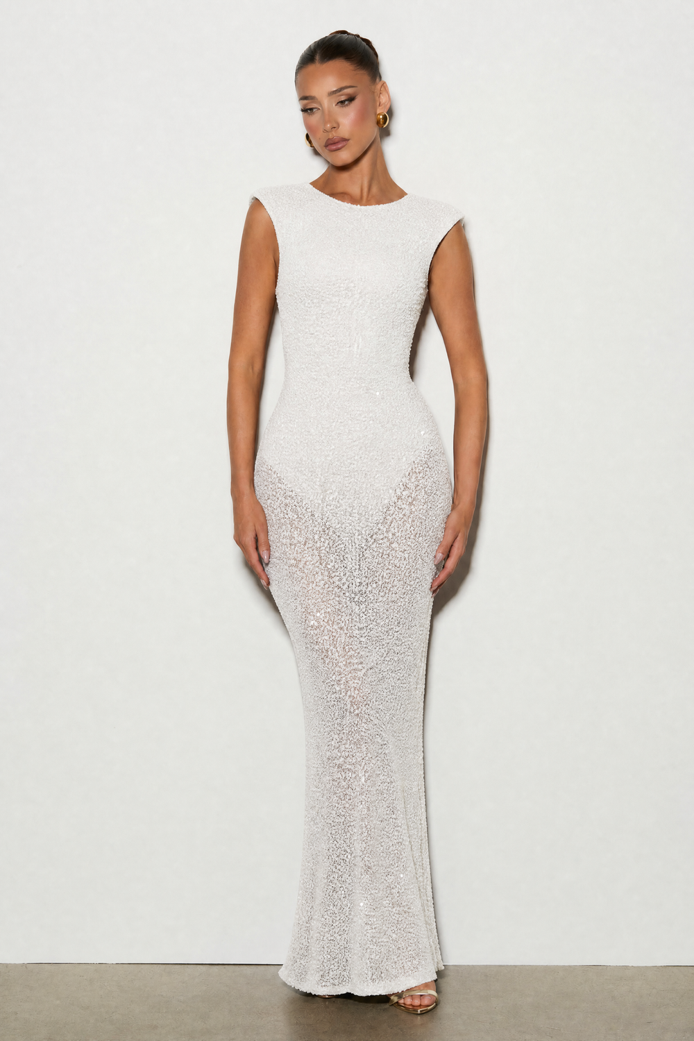 Textured Bodycon Maxi Dress – Solene - Hadassha