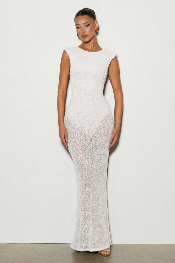 Textured Bodycon Maxi Dress – Solene - Hadassha